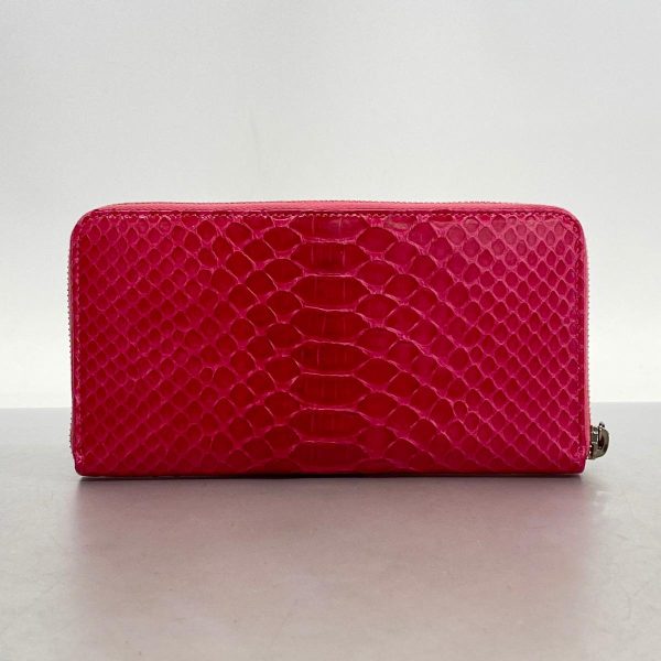 1240001038660 8 Chanel Long Wallet Python Pink Silver Hardware