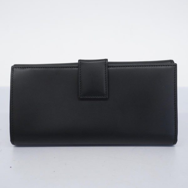 1240001038679 10 Gucci Long Wallet Leather Black Silver Hardware