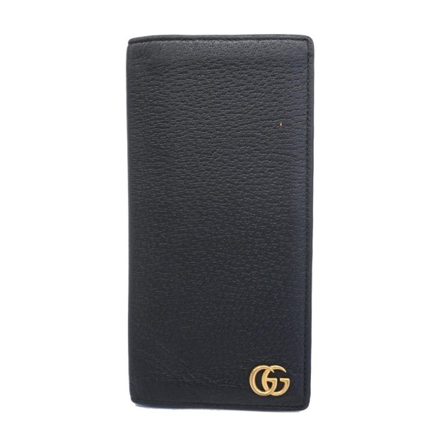 1240001038680 1 Gucci Long Bill Wallet GG Marmont Leather Black