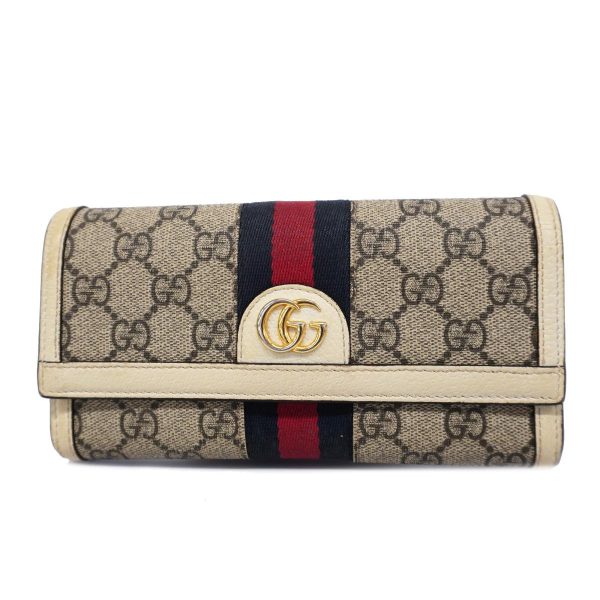 1240001038704 1 Gucci Long Wallet Ophidia Leather Ivory Beige