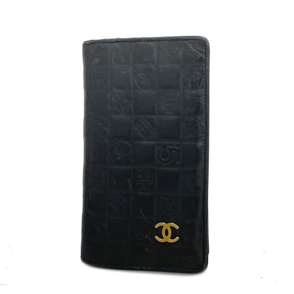 1240001038712 1 Chanel Long Wallet Icon Lambskin Black