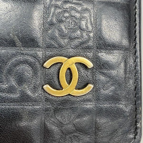 1240001038712 12 Chanel Long Wallet Icon Lambskin Black