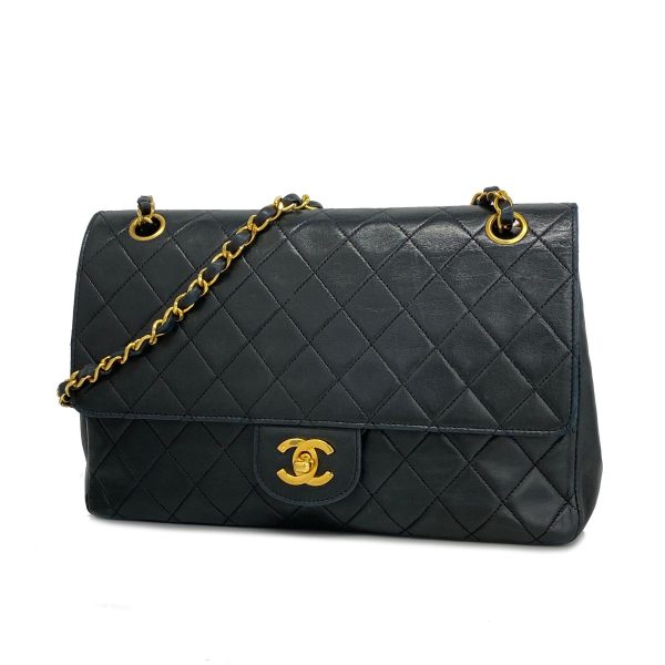 1240001038749 1 Chanel Shoulder Bag Matelasse W Flap Chain Black