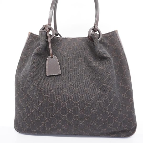 1240001038792 14 Gucci Tote Bag Denim Brown Silver Hardware