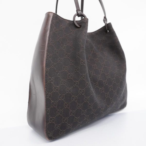 1240001038792 2 Gucci Tote Bag Denim Brown Silver Hardware