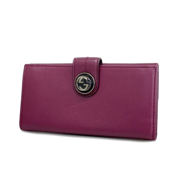 1240001038831 1 Gucci Long Wallet Interlocking G Leather Purple