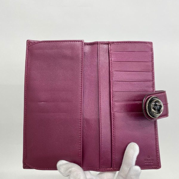 1240001038831 3 Gucci Long Wallet Interlocking G Leather Purple