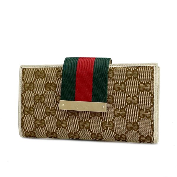 1240001038832 1 Gucci Wallet GG Canvas Sherry Line Ivory Brown