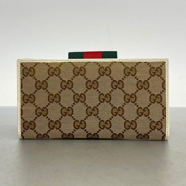 1240001038832 10 Gucci Wallet GG Canvas Sherry Line Ivory Brown