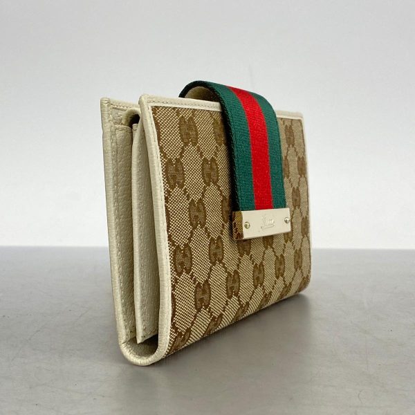 1240001038832 2 Gucci Wallet GG Canvas Sherry Line Ivory Brown