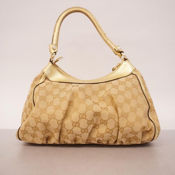 1240001038865 11 Gucci Handbag GG Canvas Abby Leather Beige