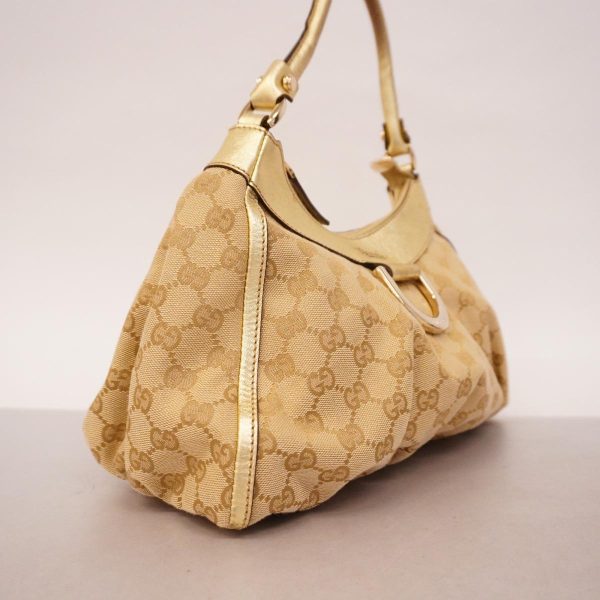 1240001038865 2 Gucci Handbag GG Canvas Abby Leather Beige