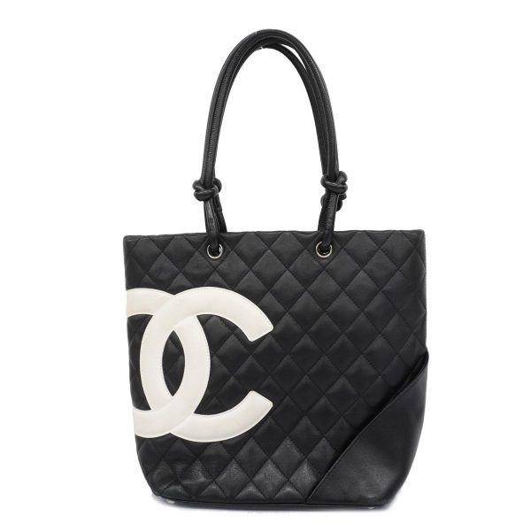 1240001038914 1 Chanel Tote Bag Cambon Lambskin Black White