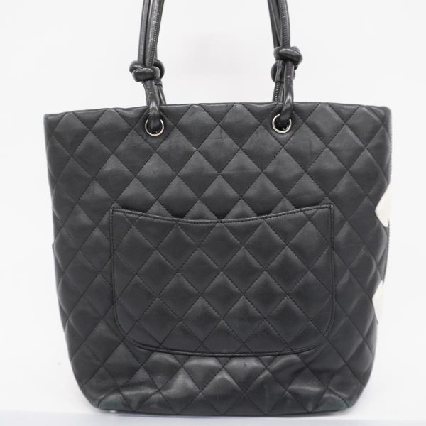 1240001038914 14 Chanel Tote Bag Cambon Lambskin Black White