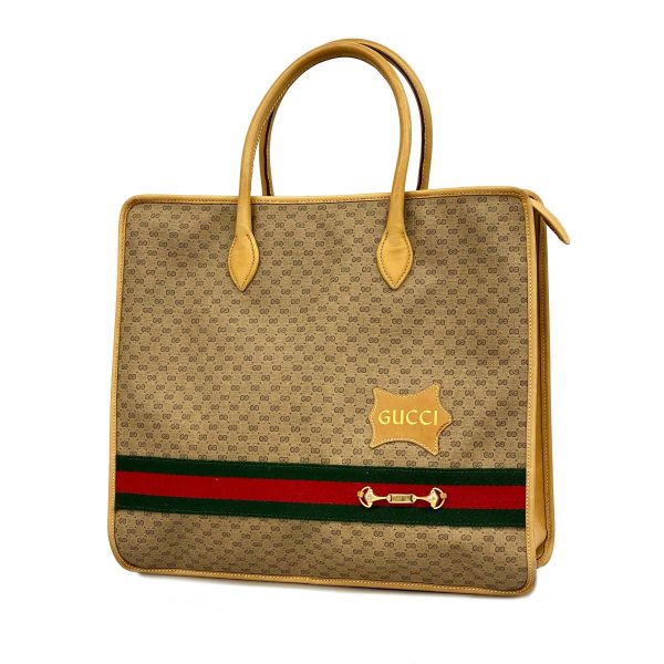 1240001038937 1 Gucci Tote Bag Sherry Line Micro GG Brown Beige