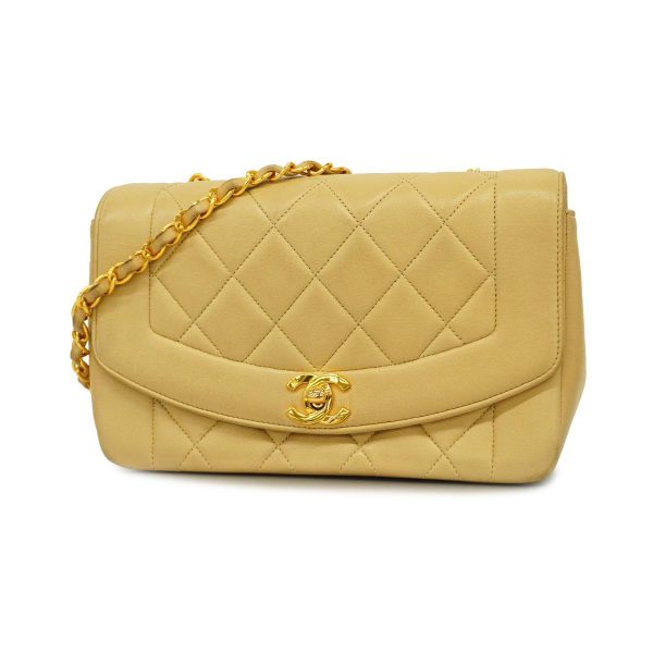 1240001038942 1 Chanel Bag Matelasse Diana Chain Shoulder Beige