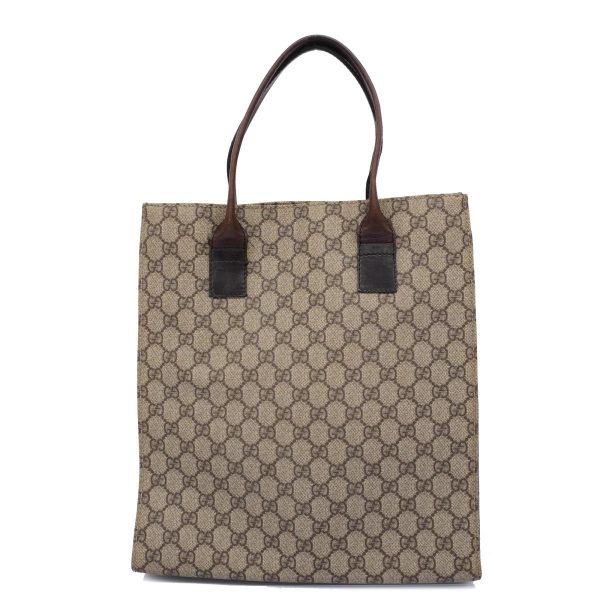 1240001038967 1 Gucci Tote Bag GG Supreme Brown Silver Hardware