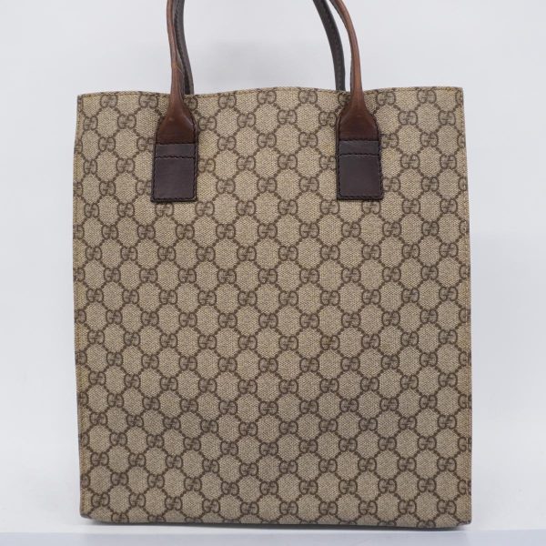 1240001038967 13 Gucci Tote Bag GG Supreme Brown Silver Hardware