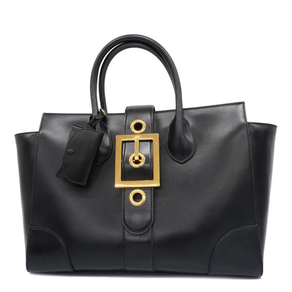 1240001039000 1 Gucci Tote Bag Leather Black Gold Hardware