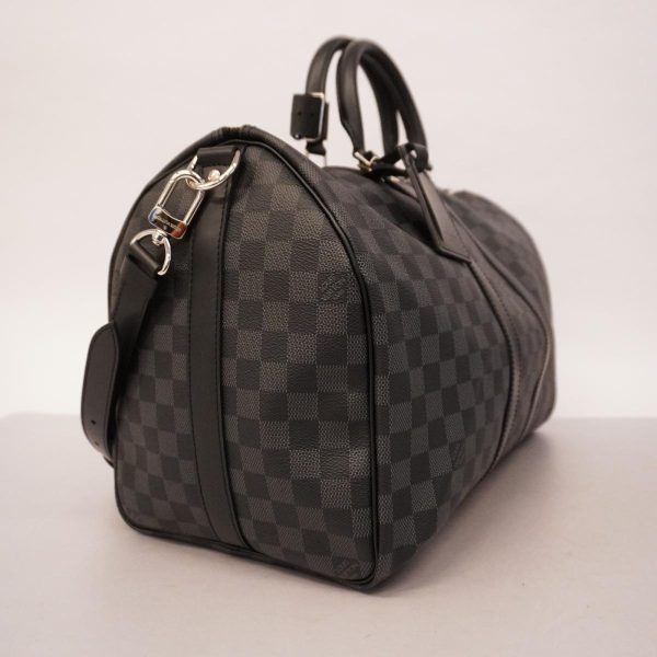 1240001039003 2 1 Louis Vuitton Boston Bag Bandouliere 45 Black Gray