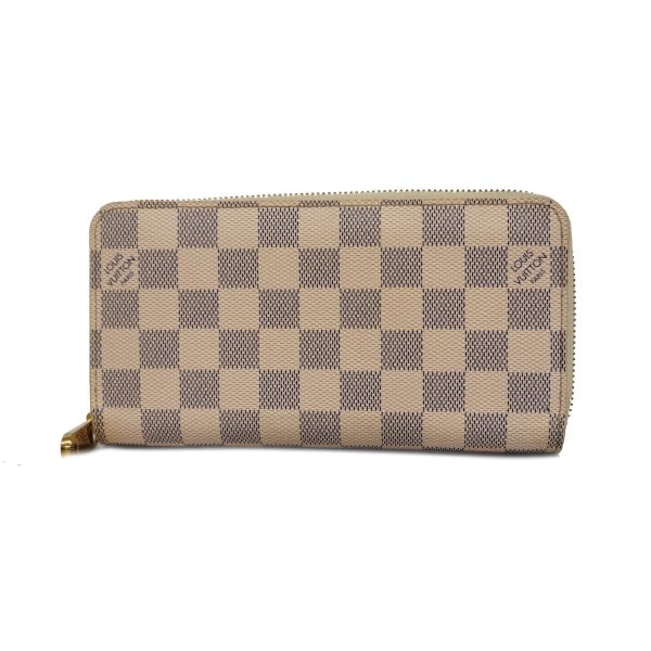 1240001039060 1 Louis Vuitton Long Wallet Damier Azur Zippy White