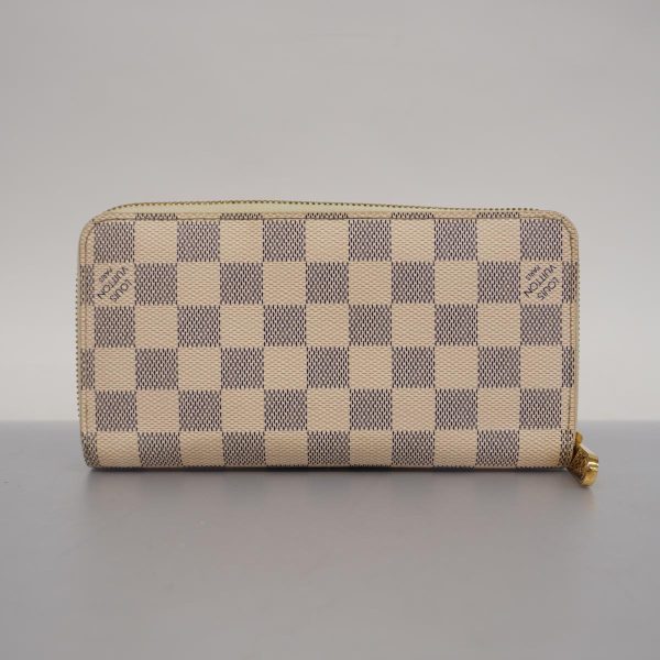 1240001039060 12 Louis Vuitton Long Wallet Damier Azur Zippy White