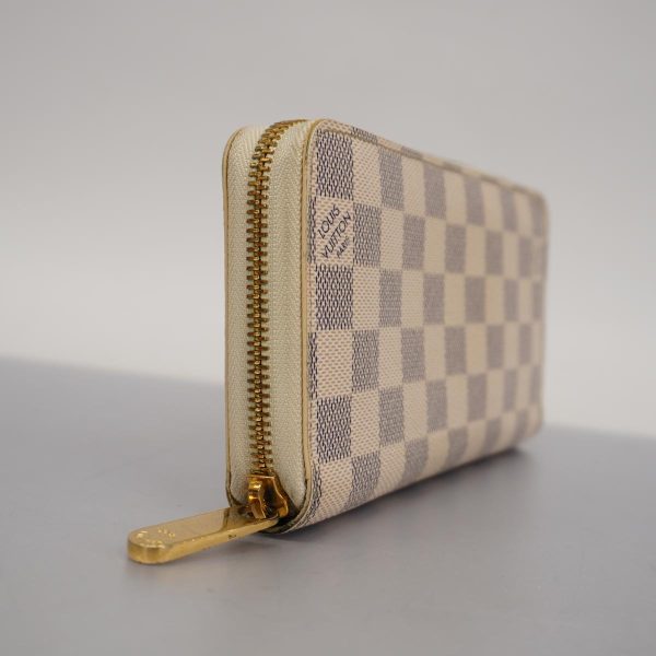 1240001039060 2 Louis Vuitton Long Wallet Damier Azur Zippy White