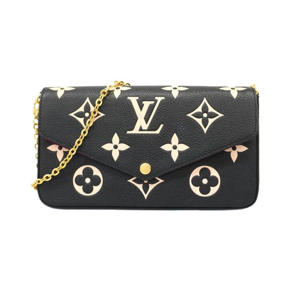 1240001039095 1 Louis Vuitton Shoulder Wallet Pochette Noir Beige