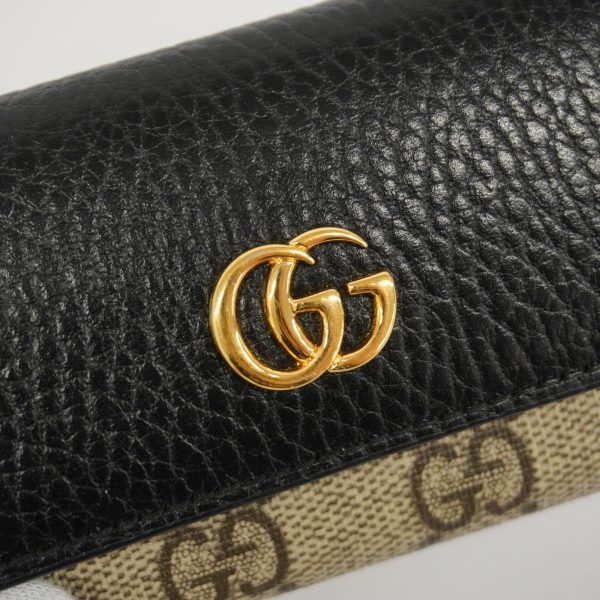 1240001039103 5 Gucci Key Case GG Marmont Leather Black Beige