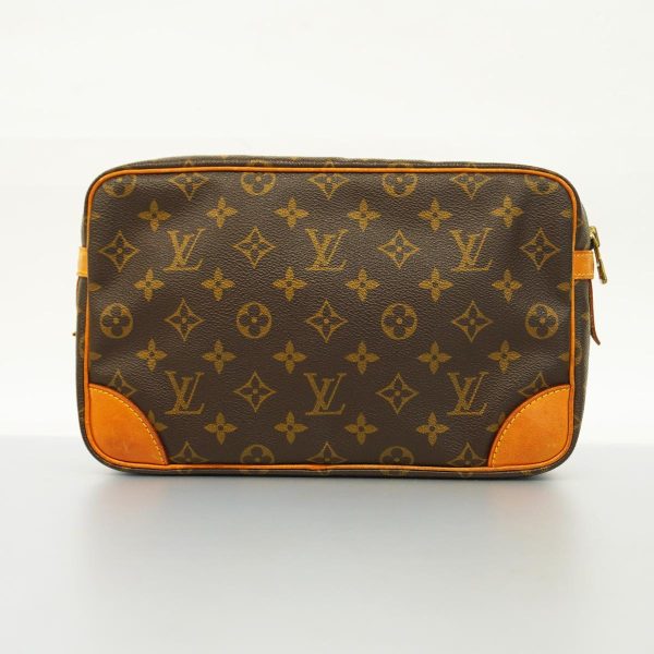 1240001039207 11 Louis Vuitton Compiègne 28 Monogram Pouch Bag Brown