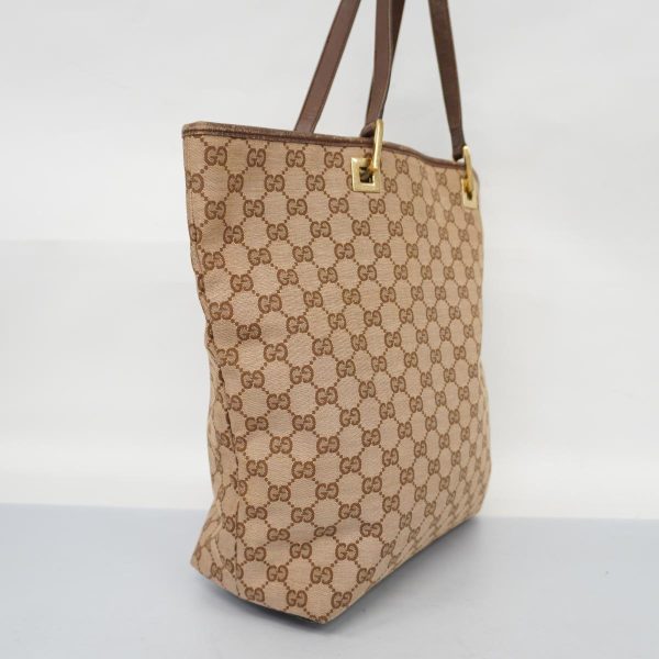 1240001039215 2 Gucci Tote Bag Canvas Brown Gold Hardware