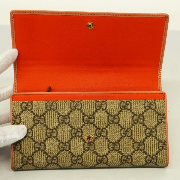 1240001039308 10 Gucci Long Wallet GG Supreme Orange Pink Brown