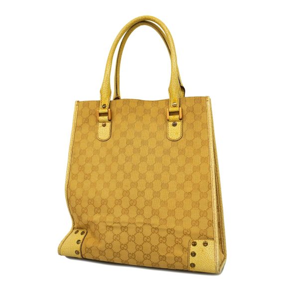 1240001039309 1 Gucci Tote Bag GG Canvas Ivory Beige Gold Hardware