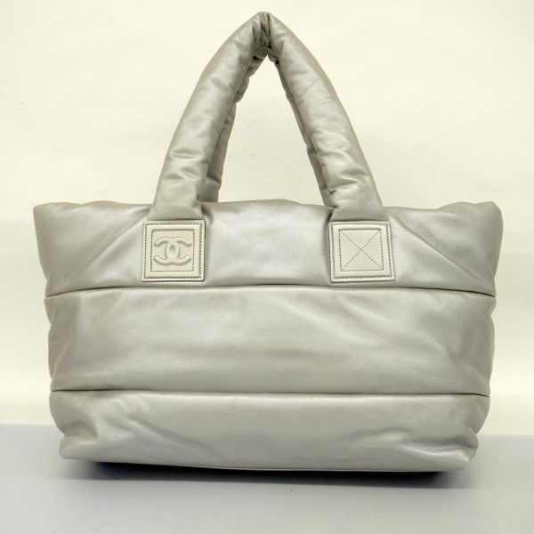 1240001039377 12 Chanel Tote Bag Coco Cocoon Silver Silver Hardware