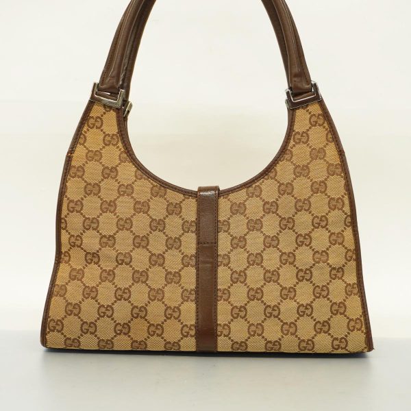 1240001039379 14 Gucci Handbag GG Canvas Brown Silver Hardware