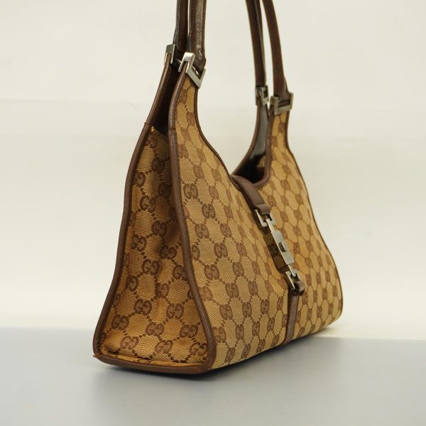 1240001039379 2 Gucci Handbag GG Canvas Brown Silver Hardware