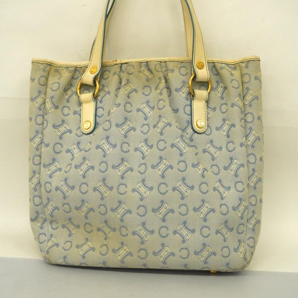 1240001039420 12 Celine C Macadam Canvas Tote Bag Light Blue Gold Hardware