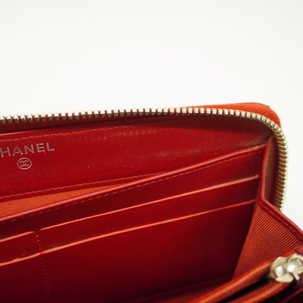 1240001039423 8 Chanel Long Wallet Matelasse Caviar Skin Red