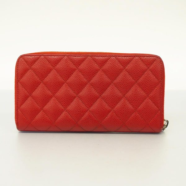 1240001039423 9 Chanel Long Wallet Matelasse Caviar Skin Red