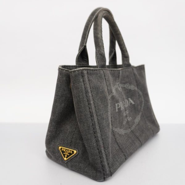 1240001039460 2 Prada Tote Bag Canapa Canvas Black Gold Hardware