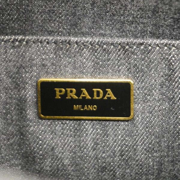 1240001039460 5 Prada Tote Bag Canapa Canvas Black Gold Hardware