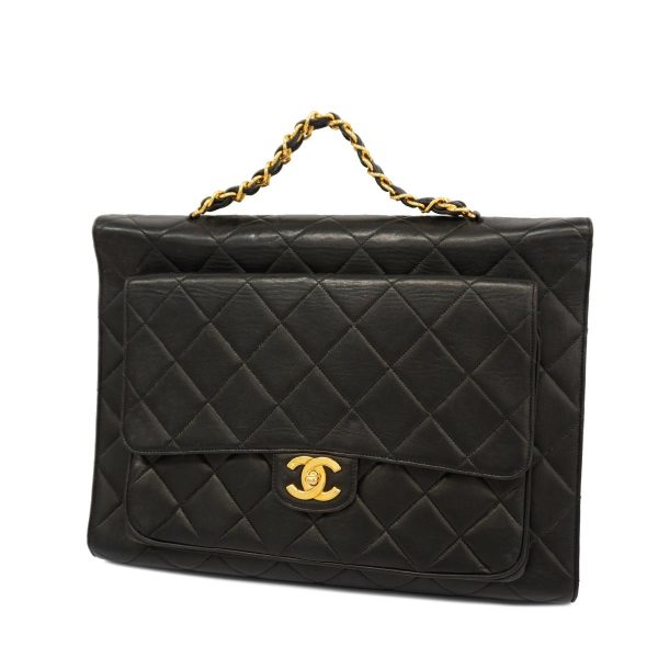 1240001039505 1 Chanel Shoulder Bag Matelasse Black Gold Hardware