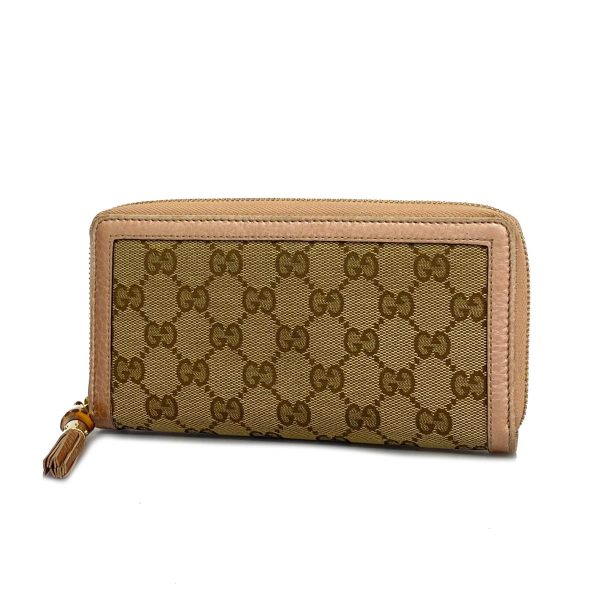 1240001039517 1 Gucci Long Wallet GG Canvas Leather Pink Brown