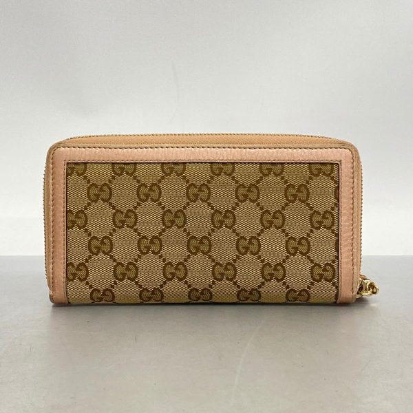 1240001039517 11 Gucci Long Wallet GG Canvas Leather Pink Brown