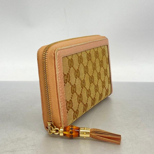 1240001039517 2 Gucci Long Wallet GG Canvas Leather Pink Brown