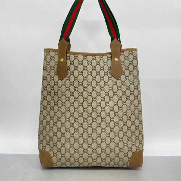 1240001039526 15 Gucci Tote Bag Sherry Line Brown Gold Hardware