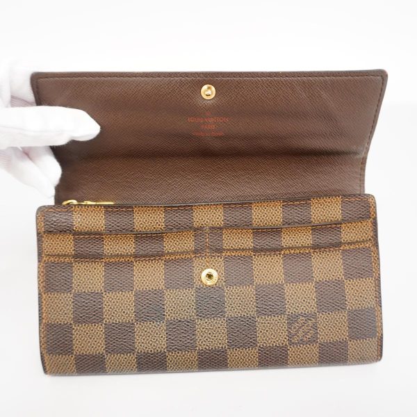 1240001039543 12 Louis Vuitton Long Wallet Portefeuille Sara Ebene