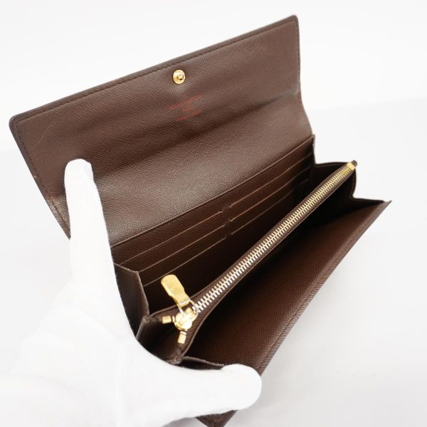 1240001039543 3 Louis Vuitton Long Wallet Portefeuille Sara Ebene