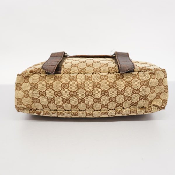 1240001039603 3 Gucci Shoulder Bag GG Canvas Brown Silver Hardware