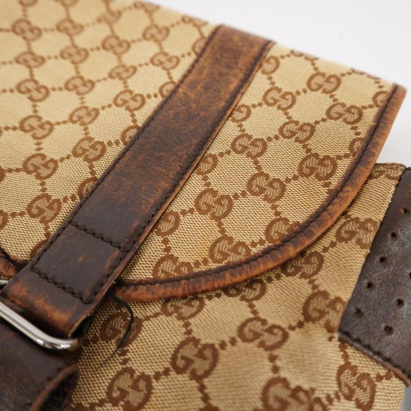 1240001039603 6 Gucci Shoulder Bag GG Canvas Brown Silver Hardware